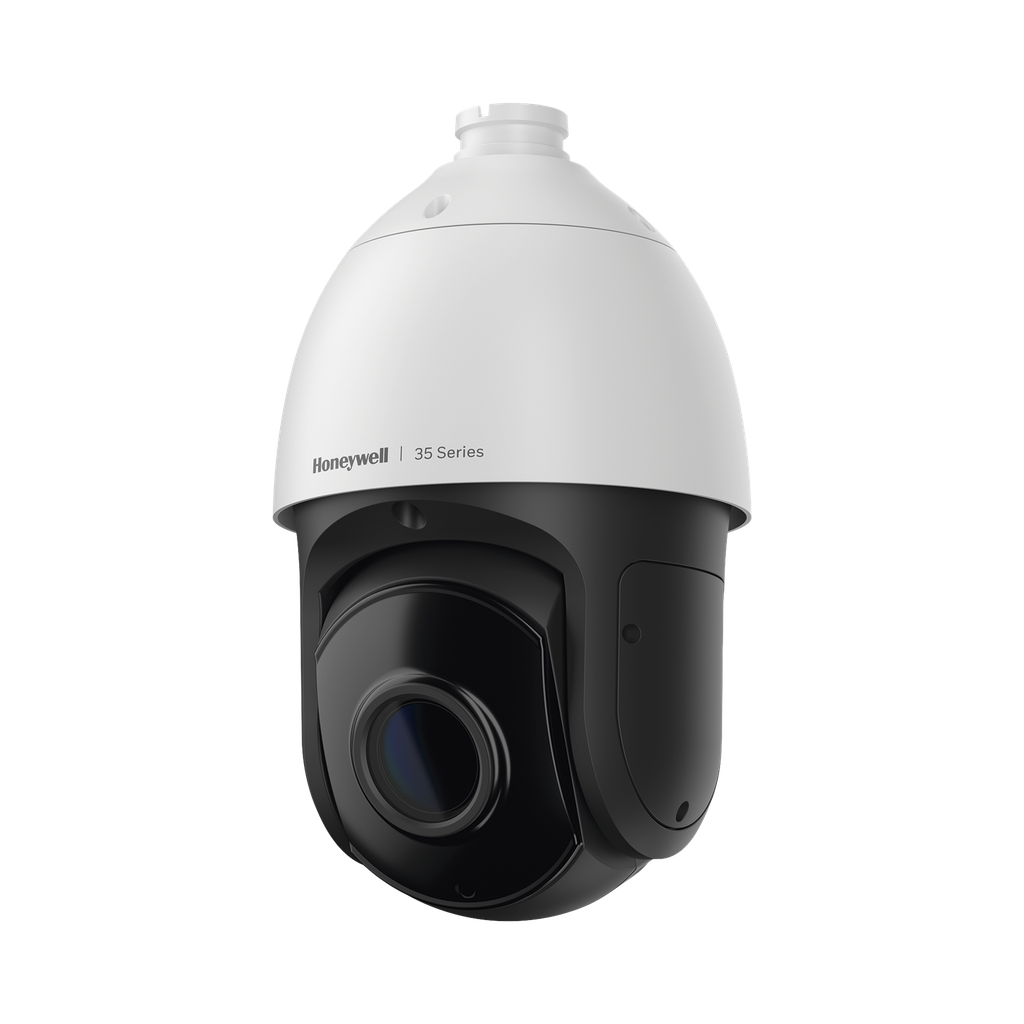 PTZ IP 5 Megapixel / 30X Zoom / 150 mts IR /  Ultra Baja Iluminacion /  H.265 / IA (Filtro de Humanos y Vehiculos) / Merodeo / PoE+ / Exterior IP67 / IK10 / ONVIF / NDAA / Serie 35 / 256 GB microSD / Audio I/O / Alarma I/O / Honeywell Security
