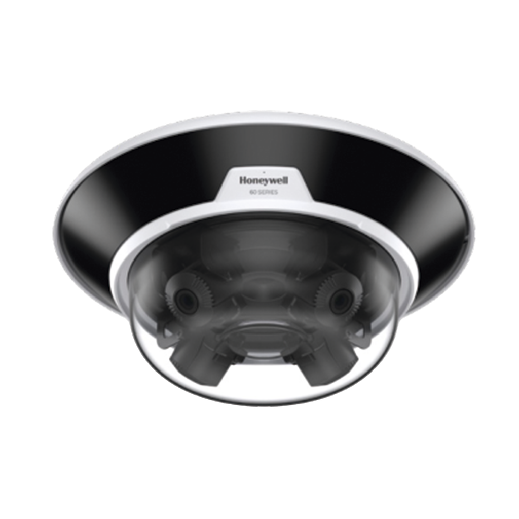 Multisensor IP 20 MP (4 Lentes de 5 MP) / Lentes Motorizados 3.7 a 7.7 mm  / Exterior / IP66 / 30 mts IR / H.265 / IK10 / NDAA / ONVIF / Deteccion Sabotaje / Movimiento / Audio / PoE+ / Alarmas y Audio I/O / Serie 60 / Honeywell Security