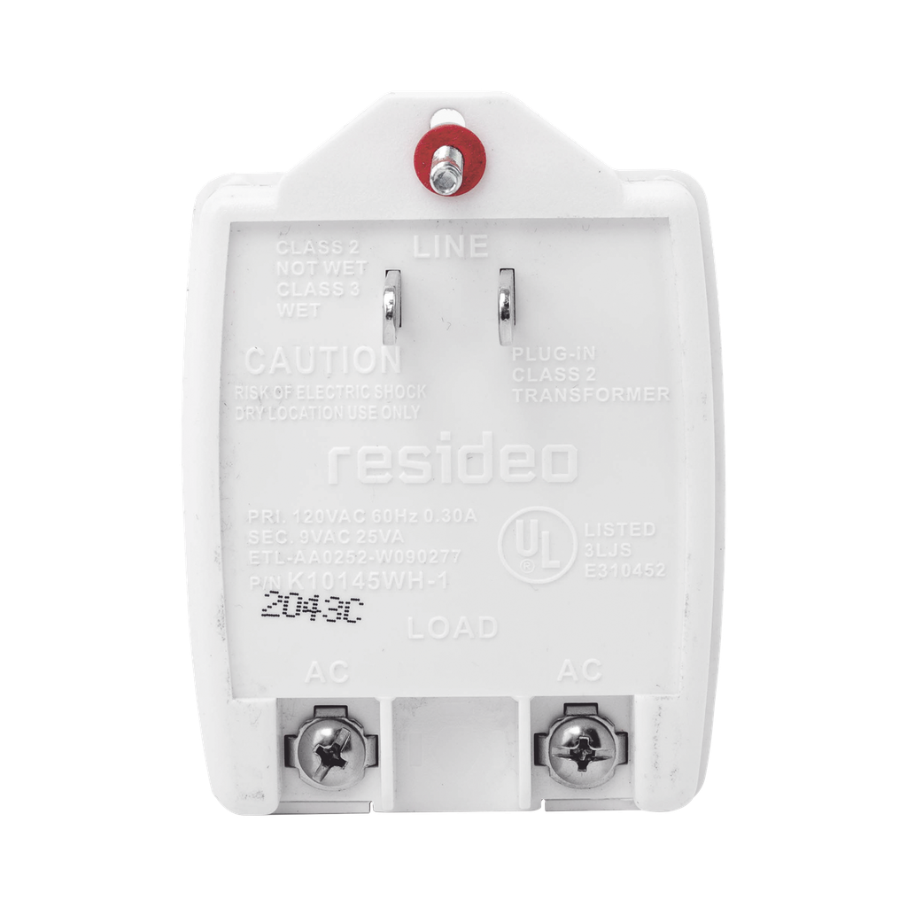 Transformador de Pared 9 Vca, 25 VA. - HONEYWELL K10145WH-1