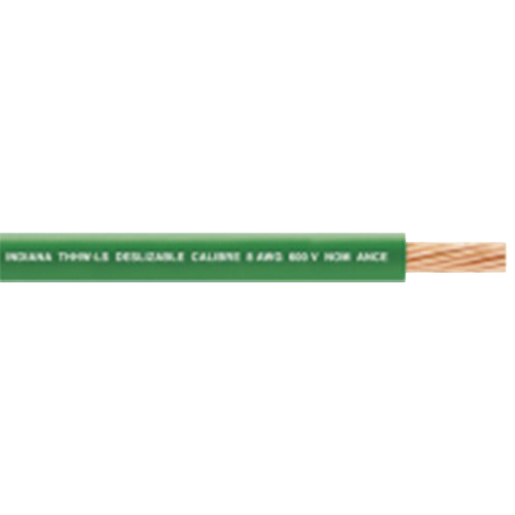 Cable Eléctrico de Cobre Recubierto THW-LS Calibre 14 AWG 19 Hilos Color Verde (100 Metros (328.08 Pies)) - INDIANA SLY-312-GRN-100