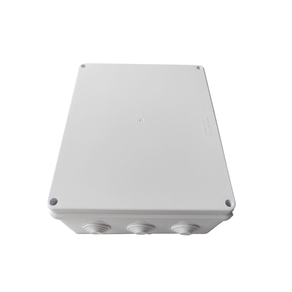 Caja de Conexiones Impermeable IP65, 12 Entradas, Dimensiones 300 x 250 x 120 mm, para Instalaciones Industriales, Comerciales y Residenciales, Incluye Tornilleria para su Instalacion