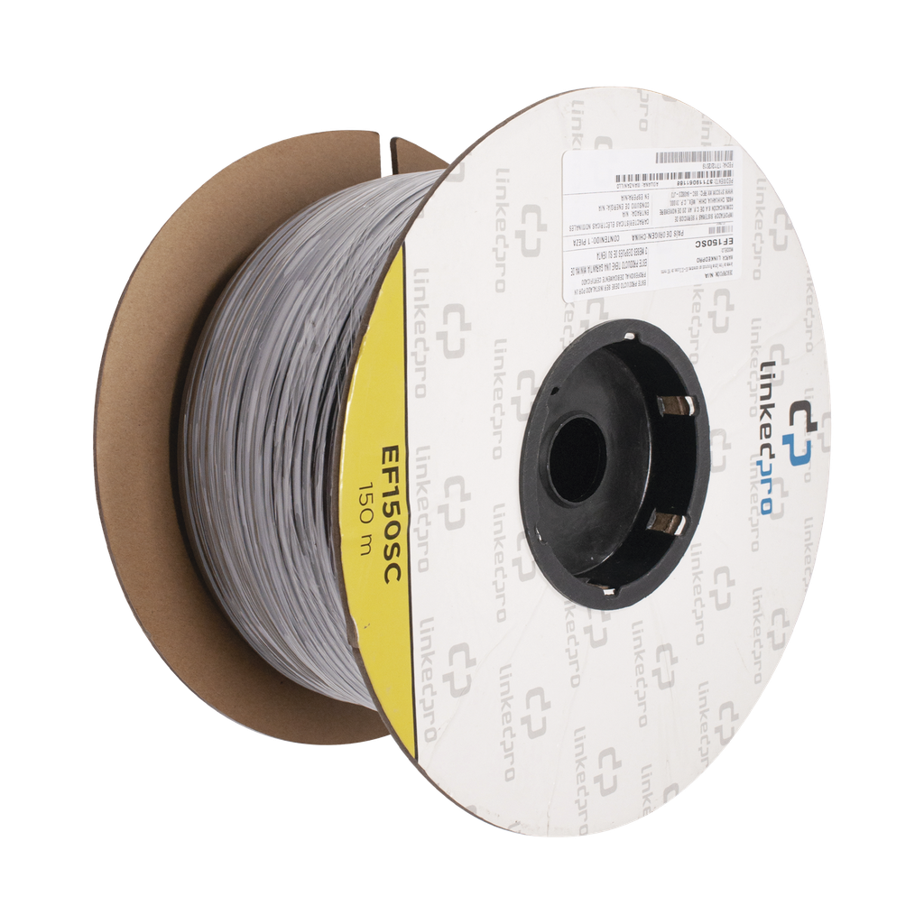 Carrete de Fibra optica Monomodo con Conectores SC-SC Duplex, Reforzada con Kevlar, de 150 Metros (492.13 Pies), Para Instalaciones Subterr·neas por Tuberia