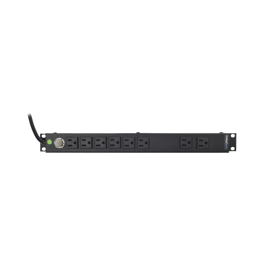 Multicontacto Horizontal (PDU) de 8 Contactos (NEMA 5-15R) Rack 19" 1UR. Voltaje Entrada/Salida: 120Vca/15A - LINKEDPRO BY EPCOM HTCM-1U