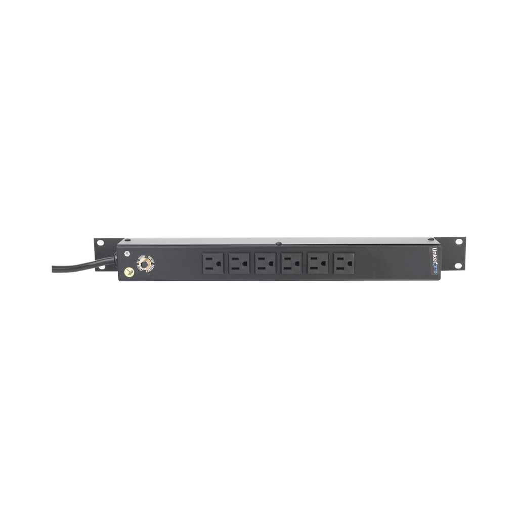 [HTCM1U6C] Multicontacto Horizontal (PDU) de 6 Contactos (NEMA 5-15R) Rack 19" 1UR. Voltaje Entrada/Salida: 120Vca/15A - LINKEDPRO BY EPCOM HTCM1U6C