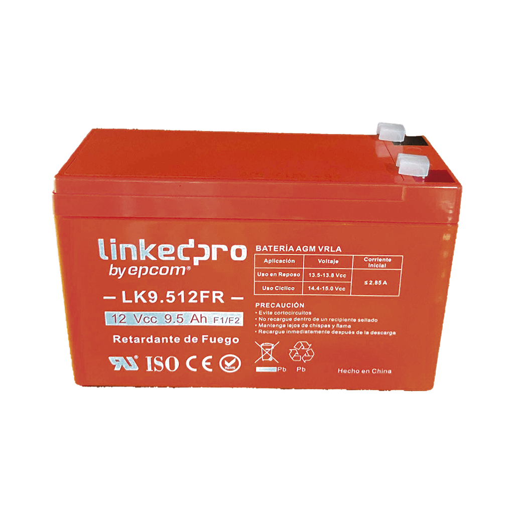 Batería 12 V 9.5 Ah UL Tecnología Agm-vrla Vida Útil Promedio de 5 Años Retardante - LINKEDPRO BY EPCOM LK9.512FR