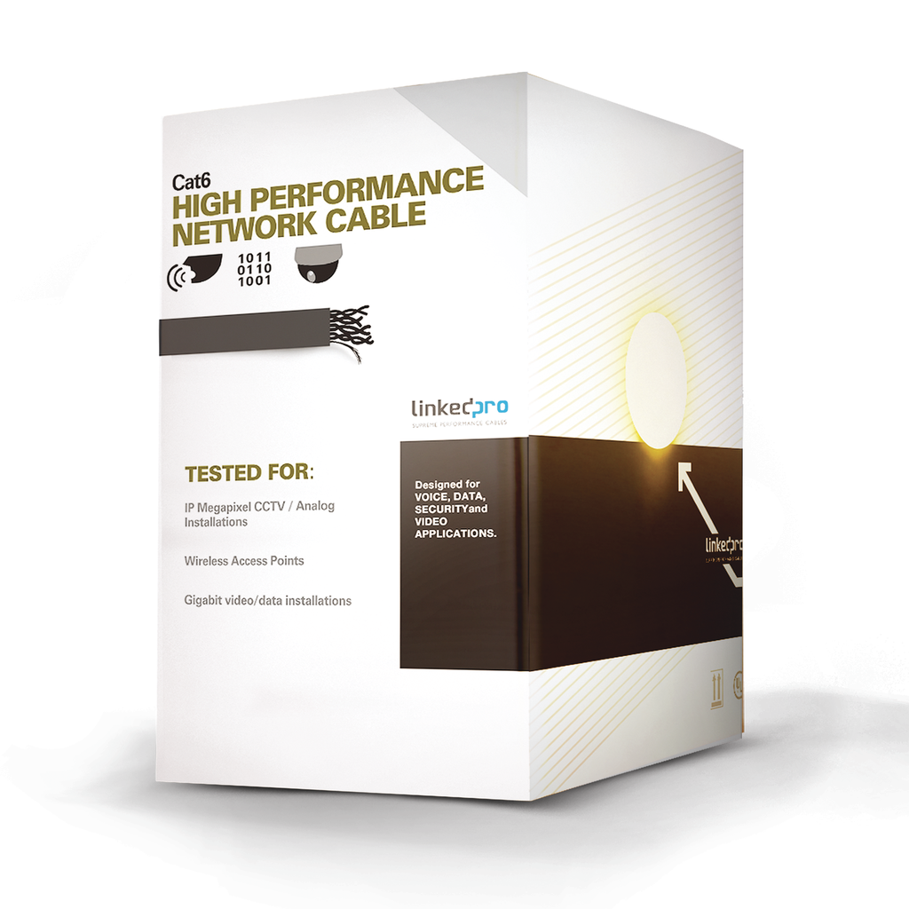 Bobina de Cable UTP de 305 Metros (1000 Pies) Cat6 Aleacion de Cobre y Aluminio (CCA), Color Blanco, Uso Exclusivo Interior