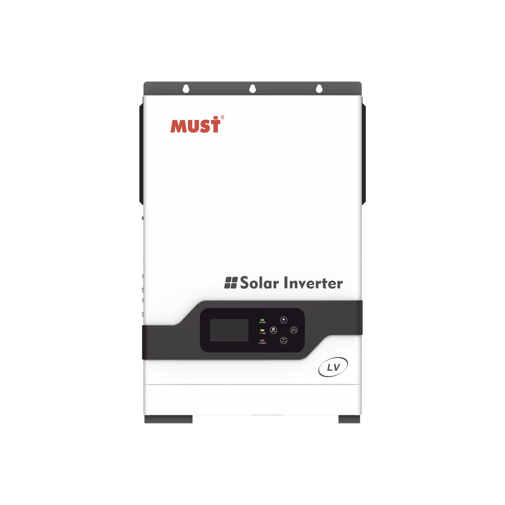[PV181012LV] Inversor / Cargador de 1 KW para Sistemas Tipo Isla a 12Vcd / 120Vca, Onda Sinusoidal Pura con Controlador MPPT - MUST PV181012LV