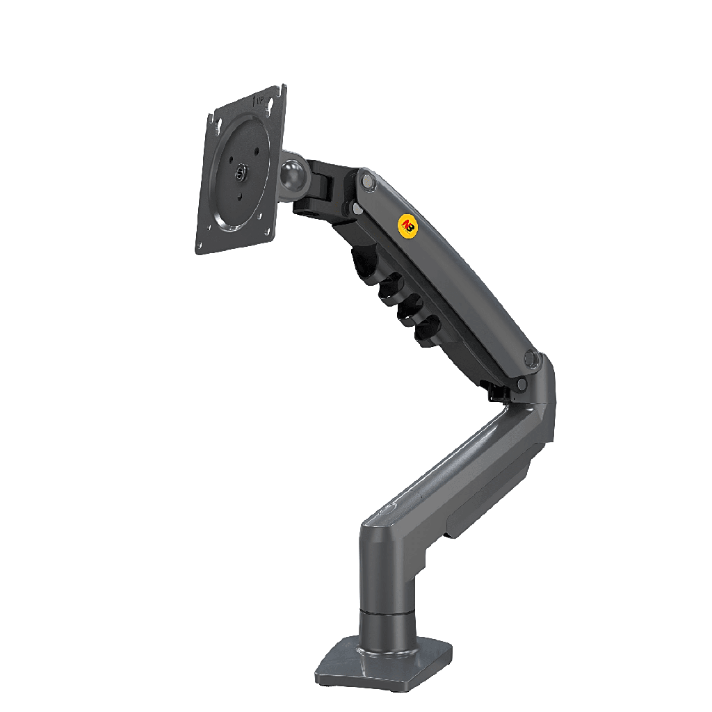 Brazo Ajustable para Monitor Ergonomico / Compatible con Monitores de 17" - 30" / Capacidad de Peso hasta 9 kg / Rotacion 360∞ / Inclinacion +85∞ a  -30∞ / Giro 180∞ / Ajuste de Resorte de Gas / Color Gris
