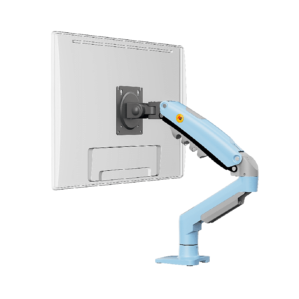 Brazo Ajustable para Monitor Ergonomico / Compatible con Monitores de 17" - 30" / Capacidad de Peso hasta 9 kg / Rotacion 360∞ / Inclinacion +85∞ a  -30∞ / Giro 180∞ / Ajuste de Resorte de Gas / Color Azul