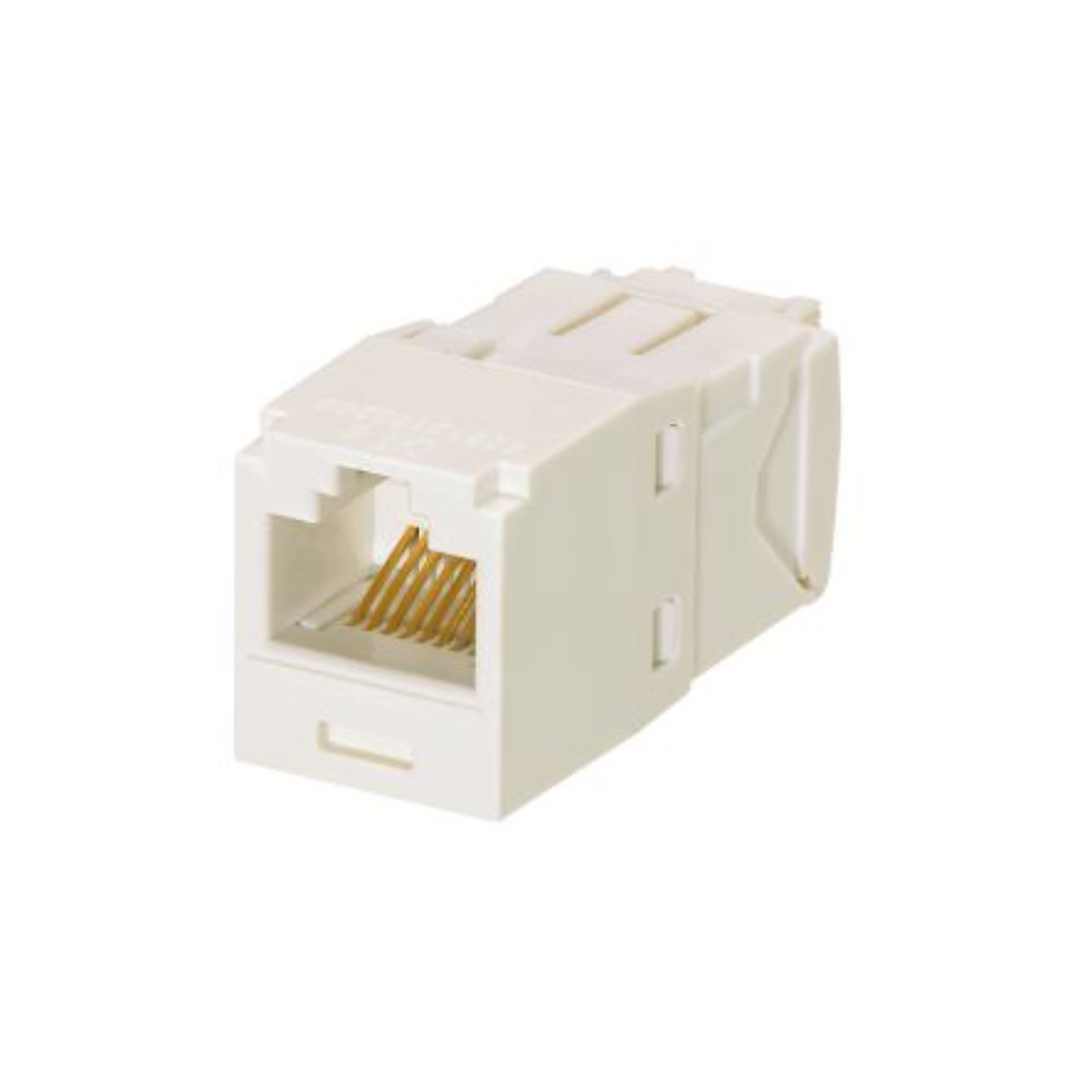 Conector Jack RJ45 Estilo TG, Mini-Com, Categoria 6, de 8 Posiciones y 8 Cables, Color Blanco ¡rtico