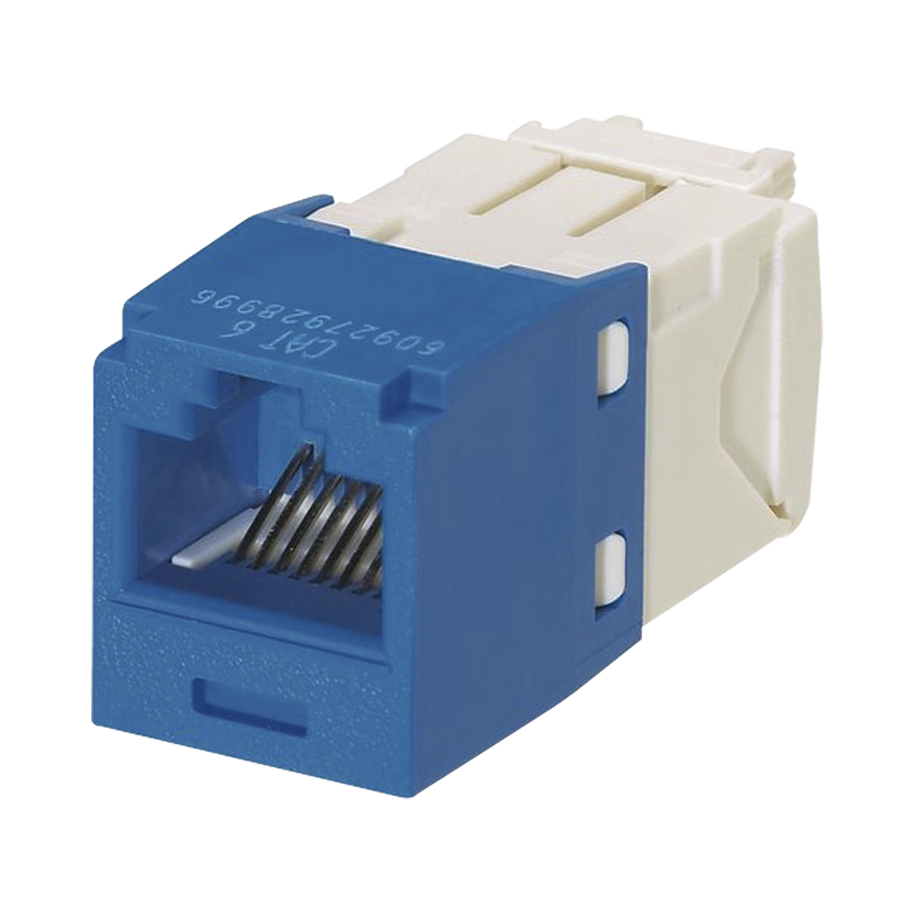 Conector Jack RJ45 Estilo TG, Mini-Com, Categoria 6, de 8 Posiciones y 8 Cables, Color Azul