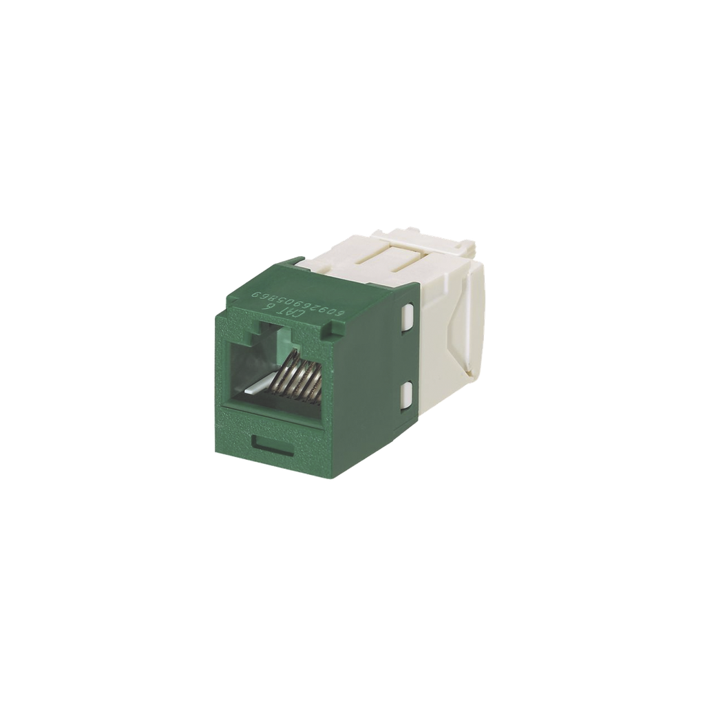 Conector Jack RJ45 Estilo TG, Mini-Com, Categoría 6, de 8 Posiciones y 8 Cables, Color Verde - PANDUIT CJ688TGGR