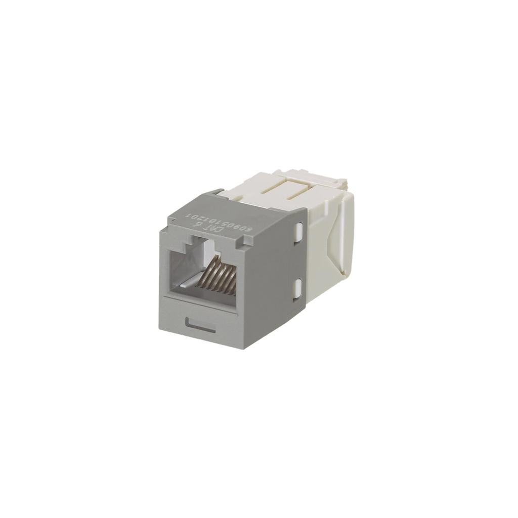 Conector Jack RJ45 Estilo TG, Mini-Com, Categoria 6, de 8 Posiciones y 8 Cables, Color Gris