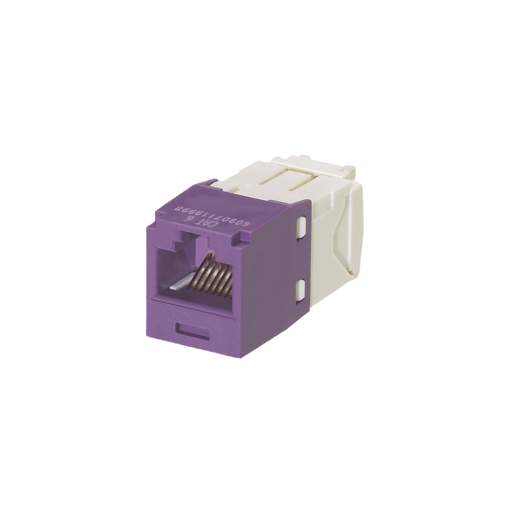 Conector Jack RJ45 Estilo TG, Mini-Com, Categoria 6, de 8 Posiciones y 8 Cables, Color Violeta