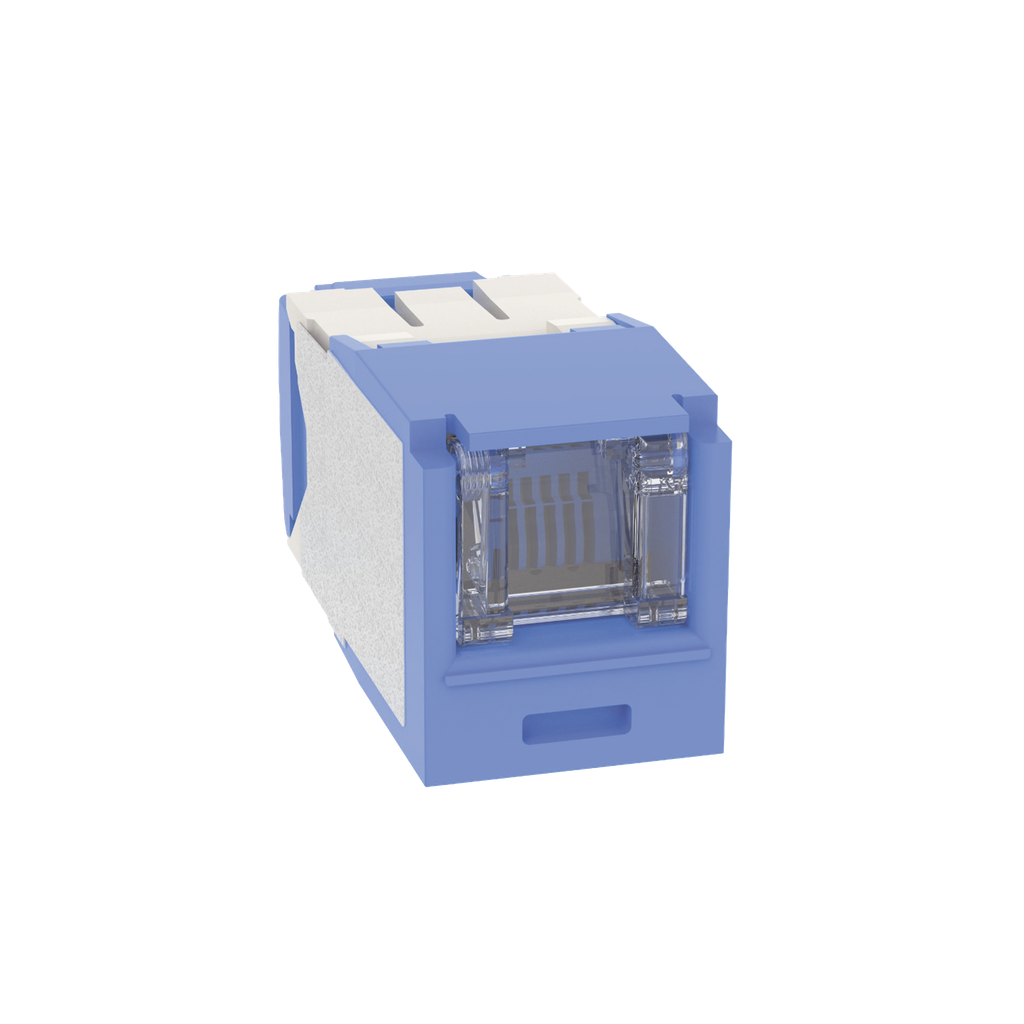Conector Jack RJ45 Estilo TG con Ventana, Mini-Com, Categoría 6A, de 8 Posiciones y 8 Cables, Color Azul - PANDUIT CJH6X88TGBU