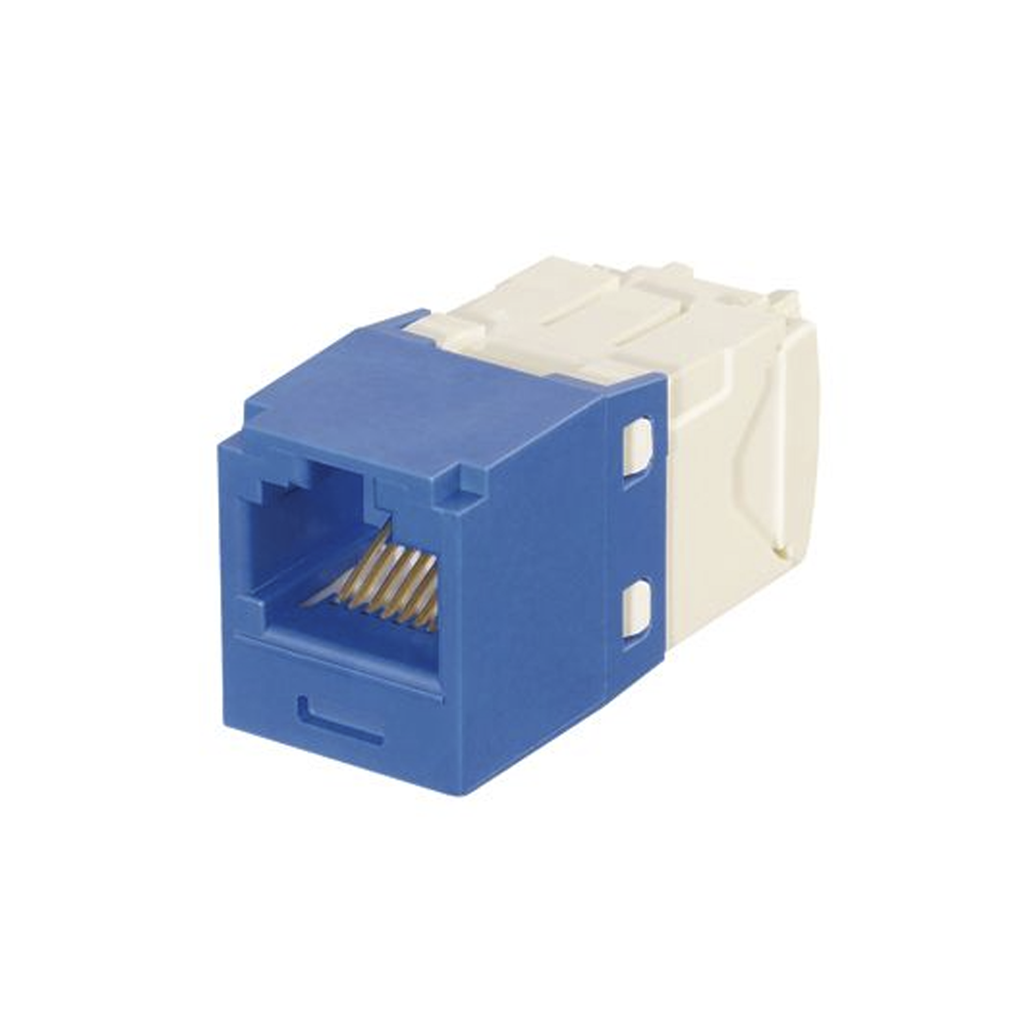 Conector Jack RJ45 Estilo TG con Llaveado Azul, Mini-Com, Categoría 6, de 8 Posiciones y 8 Cables - PANDUIT CJK688TGBU