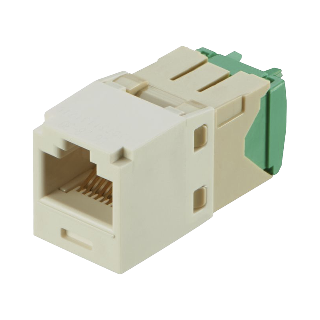 Conector Jack RJ45 Estilo TG, Mini-Com, Categoria 6, de 8 Posiciones y 8 Cables de Calibre 28/30 AWG, Color Blanco