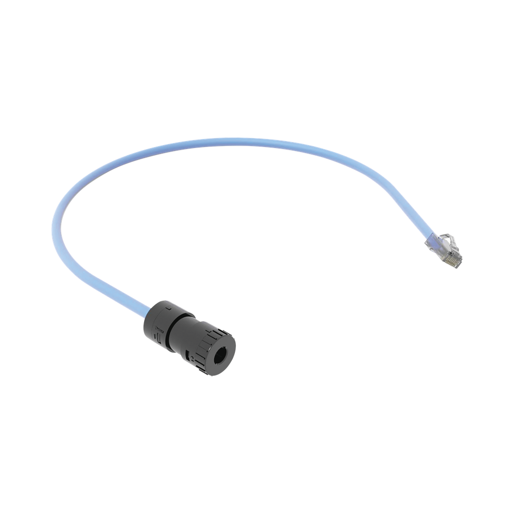 Cable de Conexión en Campo Jack a Plug RJ45, Categoría 6A, CMP (Plenum), 0.5 Metros (1.64 Pies), Color Azul - PANDUIT FC-ICCP0.5MBU