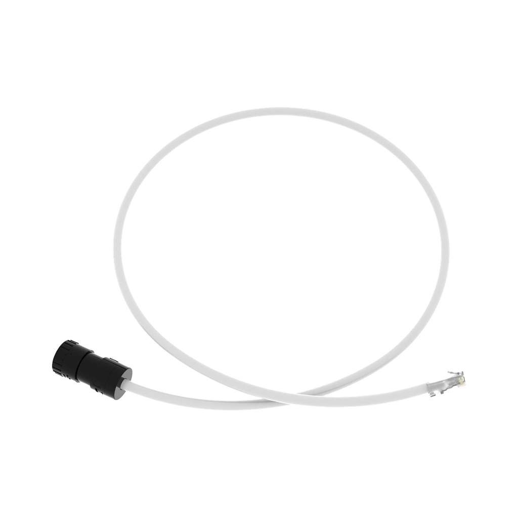 Cable de Conexion en Campo Jack a Plug RJ45, Categoria 6A, CMP (Plenum), 1 Metro (3.28 Pies), Color Blanco