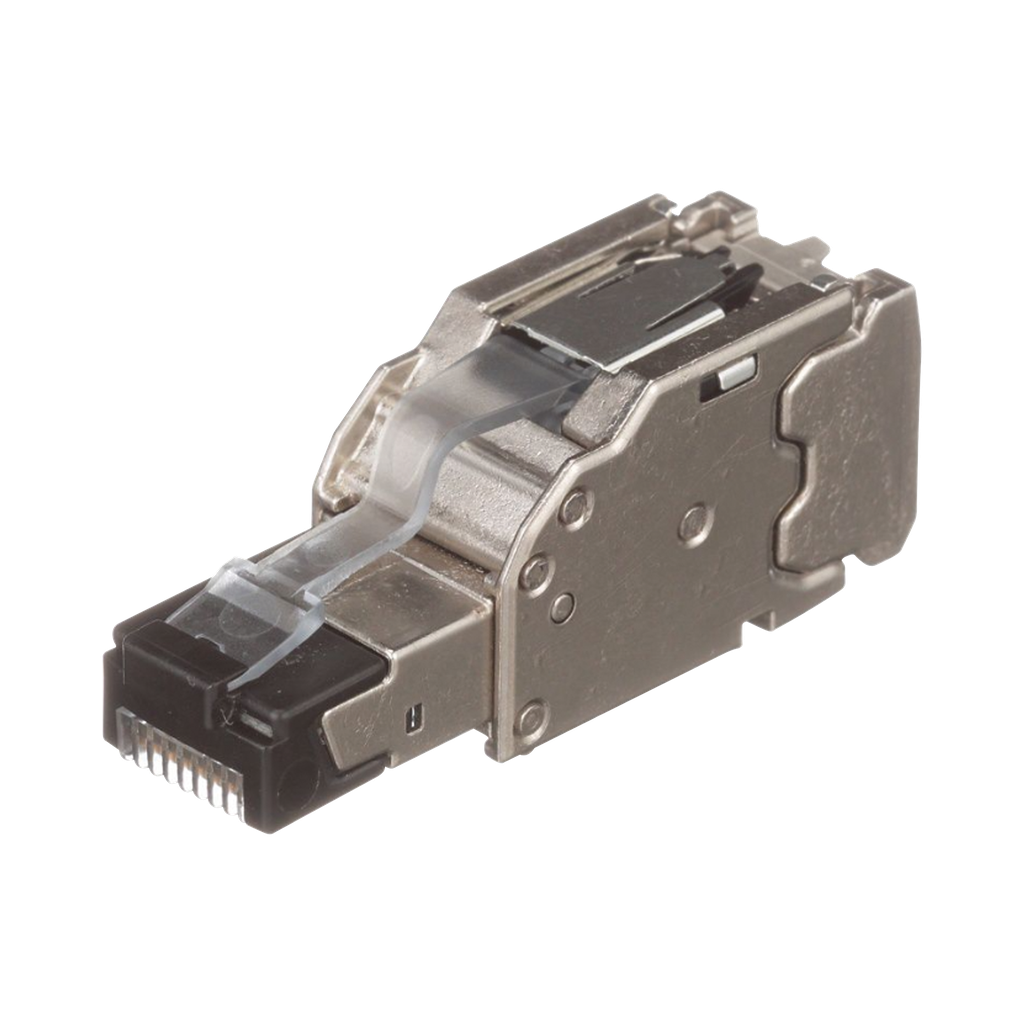 Plug RJ45 Blindado, Instalación Recta, Terminación en Campo Certificable, Compatible con Cat5e, Cat6 y Cat6A, Color Plata - PANDUIT FPS6X88MTG