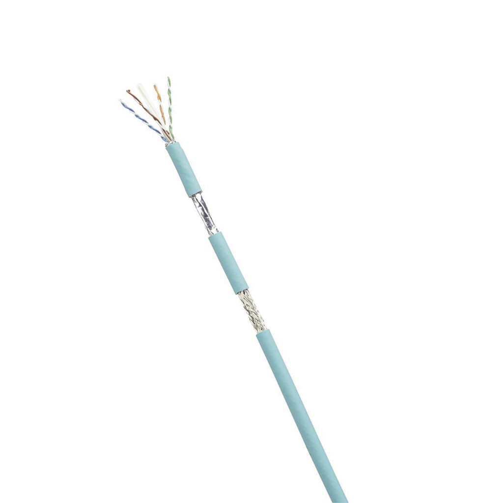 Bobina de Cable Blindado SF/UTP Categoría 6A, Uso Industrial con Resistencia al Aceite y Rayos UV, Multifilar 24/7 (Flexible), Color Azul Cerceta, Bobina de 305 Metros (1000 Pies) - PANDUIT ISFCH6X04ATL-UG