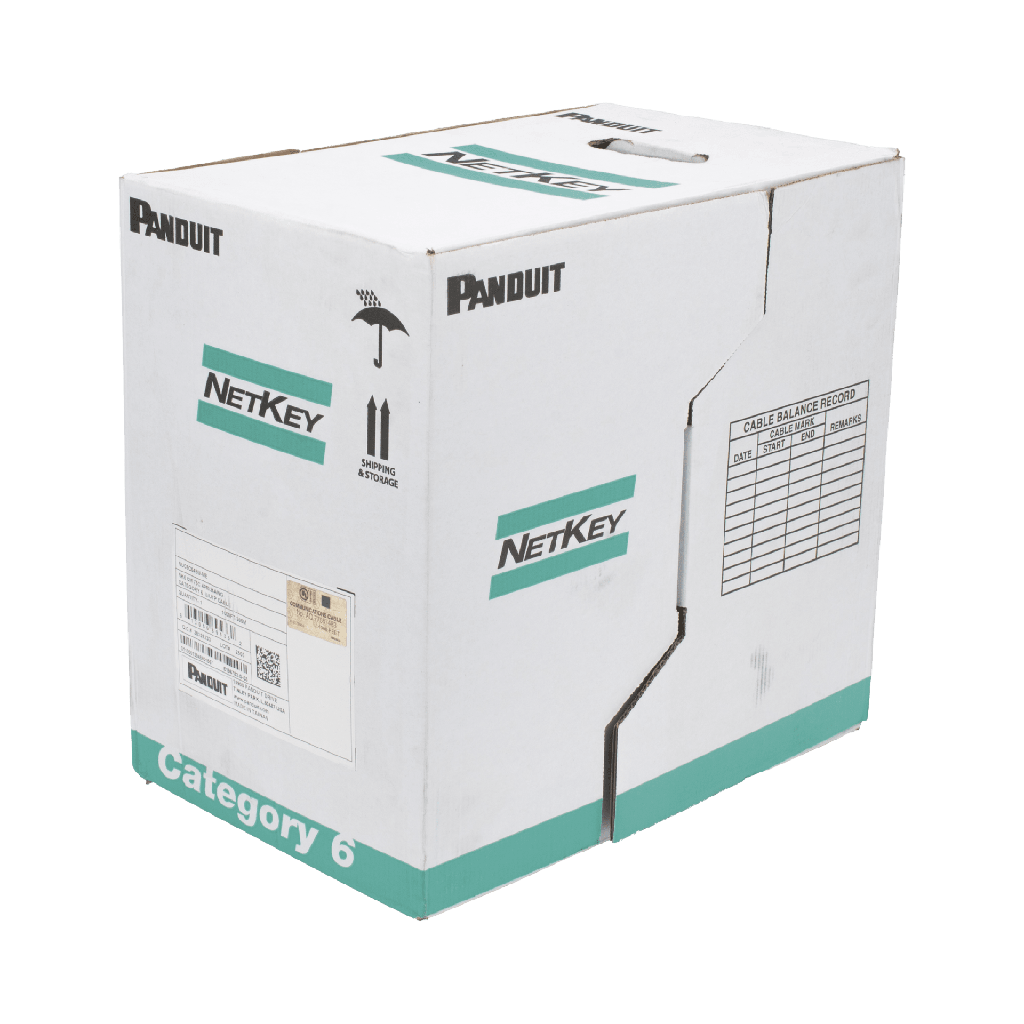 Bobina de Cable UTP 305 Metros (1000 Pies) de Cobre, NetKey, Azul, Categoria 5e (24 AWG), PVC (CM), de 4 Pares