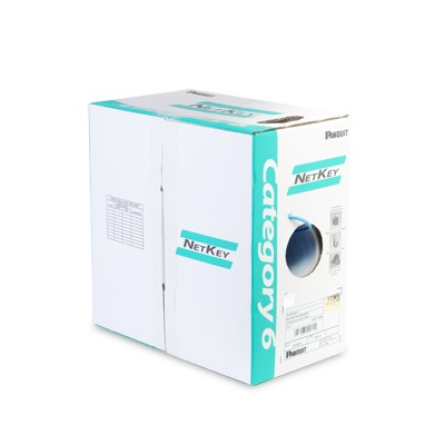 Bobina de Cable UTP 305 Metros (1000 Pies) de Cobre, NetKey, Azul, Categoria 6 (24 AWG), 1000Mbps, Riser (CMR), de 4 Pares