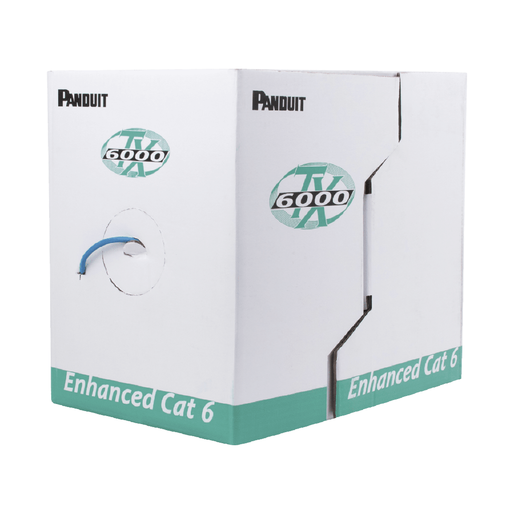 Bobina de Cable UTP 305 Metros (1000 Pies) de Cobre, TX6000™ PanNet, Reelex, Azul, Categoría 6 Mejorado (23 AWG), LSZH (Bajo Humo, Cero Halógenos), de 4 Pares - PANDUIT PUL6004BU-ME