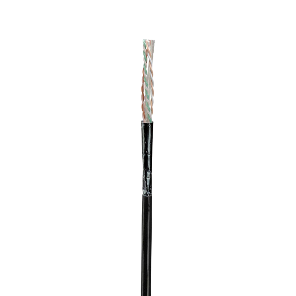 Bobina de Cable UTP de 4 Pares, Con Aislamiento de Fluoropolimero, Cat6A (23 AWG), Uso Interior/Exterior Para Entorno Ambiental de Altas Temperaturas (Hasta 125°C), CMP (Plenum), Color Negro, 305 Metros (1000 Pies)