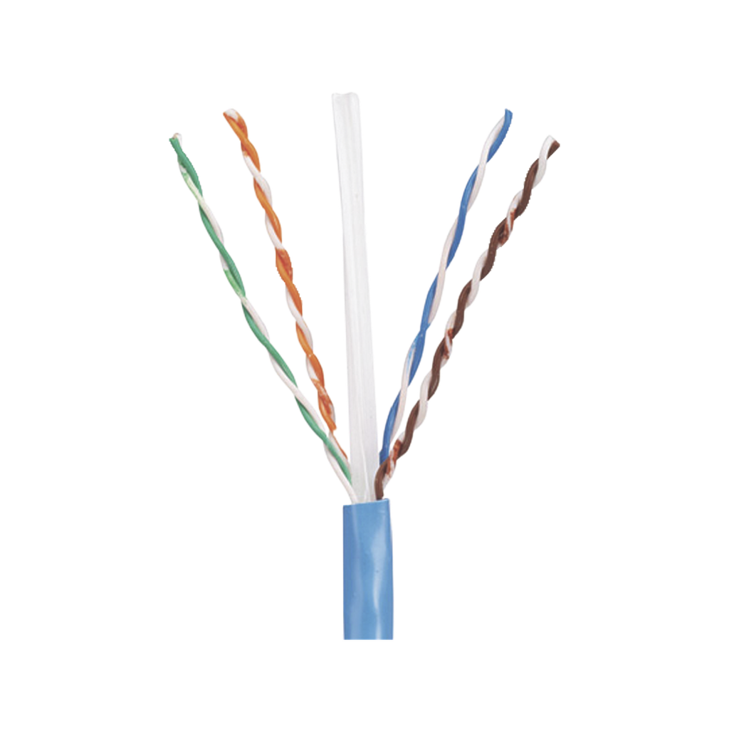 Bobina de Cable UTP 305 Metros (1000 Pies) de Cobre, PanNet, Azul, Categoria 5e (24 AWG), Riser (CMR), de 4 Pares