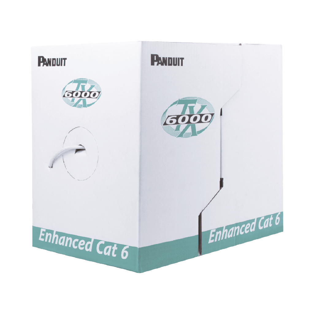 Bobina de Cable UTP 305 Metros (1000 Pies) de Cobre, TX6000? PanNet, Reelex, Gris, Categoría 6 Mejorado (23 AWG), PVC (CMR, Riser), de 4 Pares - PANDUIT PUR6004IG-ME