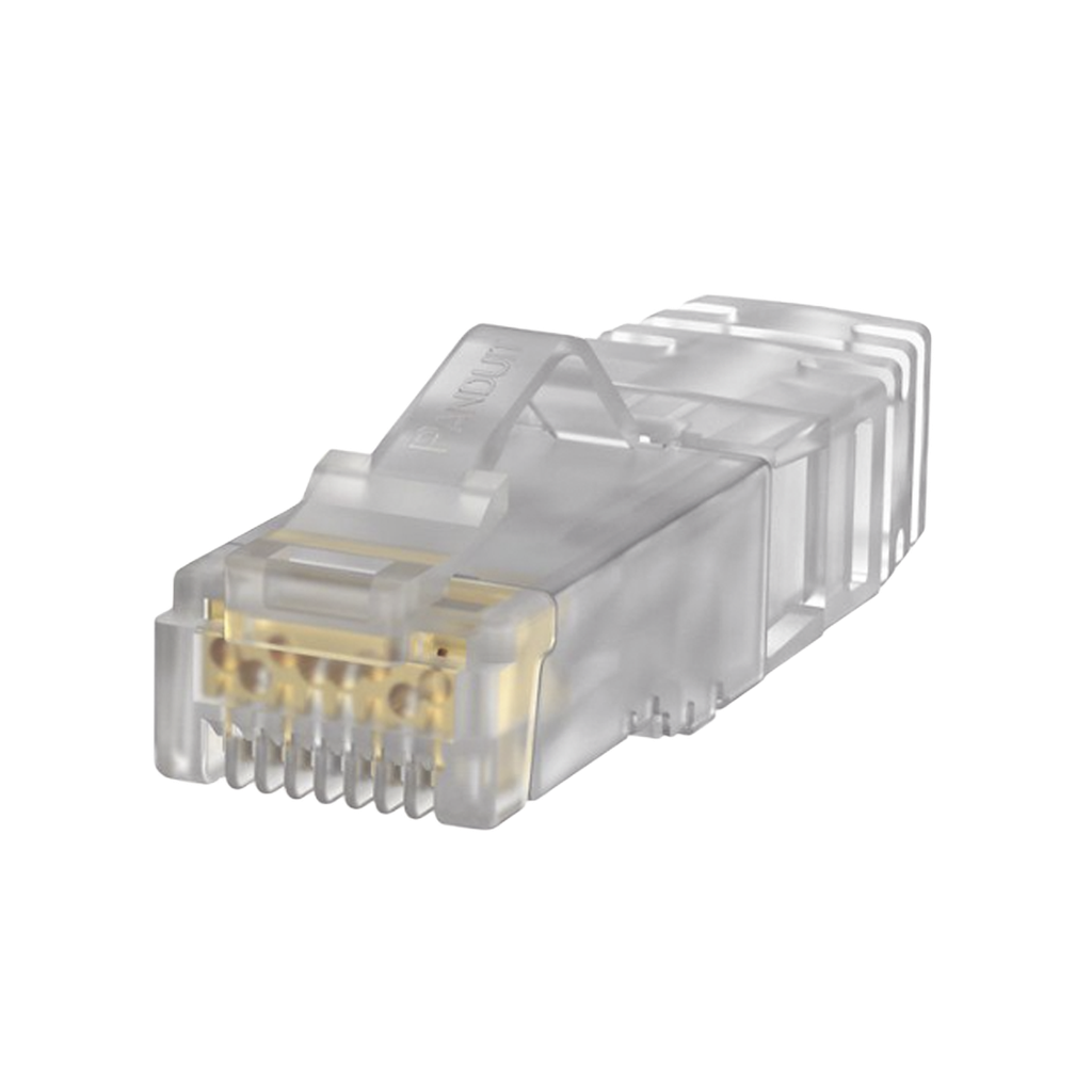 Plug RJ45 Cat6A, Para Cable UTP de Calibre 23-24 AWG, Chapado en Oro de 50 Micras, Paquete de 100 Piezas - PANDUIT SP6X88-C