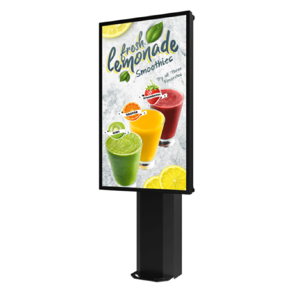 Montaje Tipo Kiosco para exterior Compatible con Pantallas de 55' Samsung OH55AS / Diseño Ultradelgado / METAL / Exterior IP65 / Base Pedestal 8'
