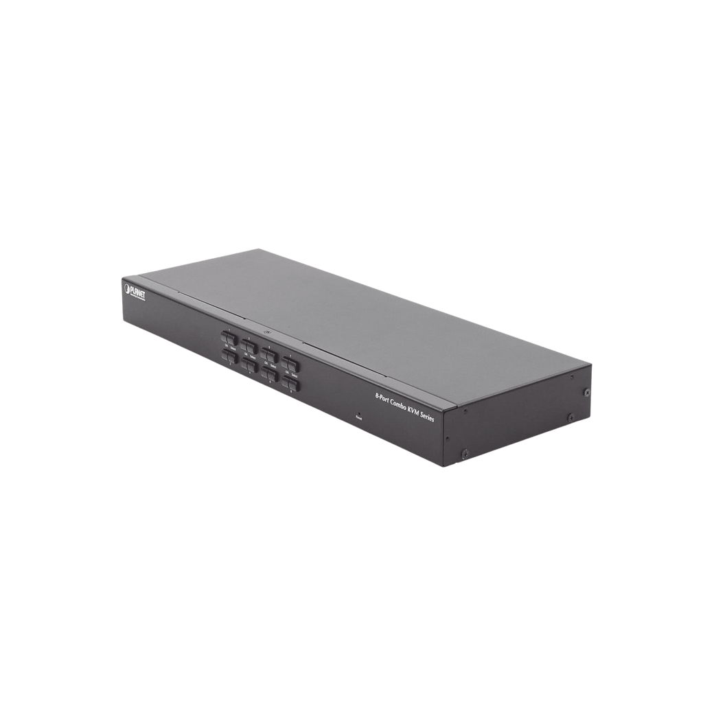Switch Para Monitor KVM de 8 Puertos VGA, Permite el Acceso y Controla Hasta 8 Computadoras Desde Una Sola Consola (Teclado, Ratón y Monitor). - PLANET KVM-210-08