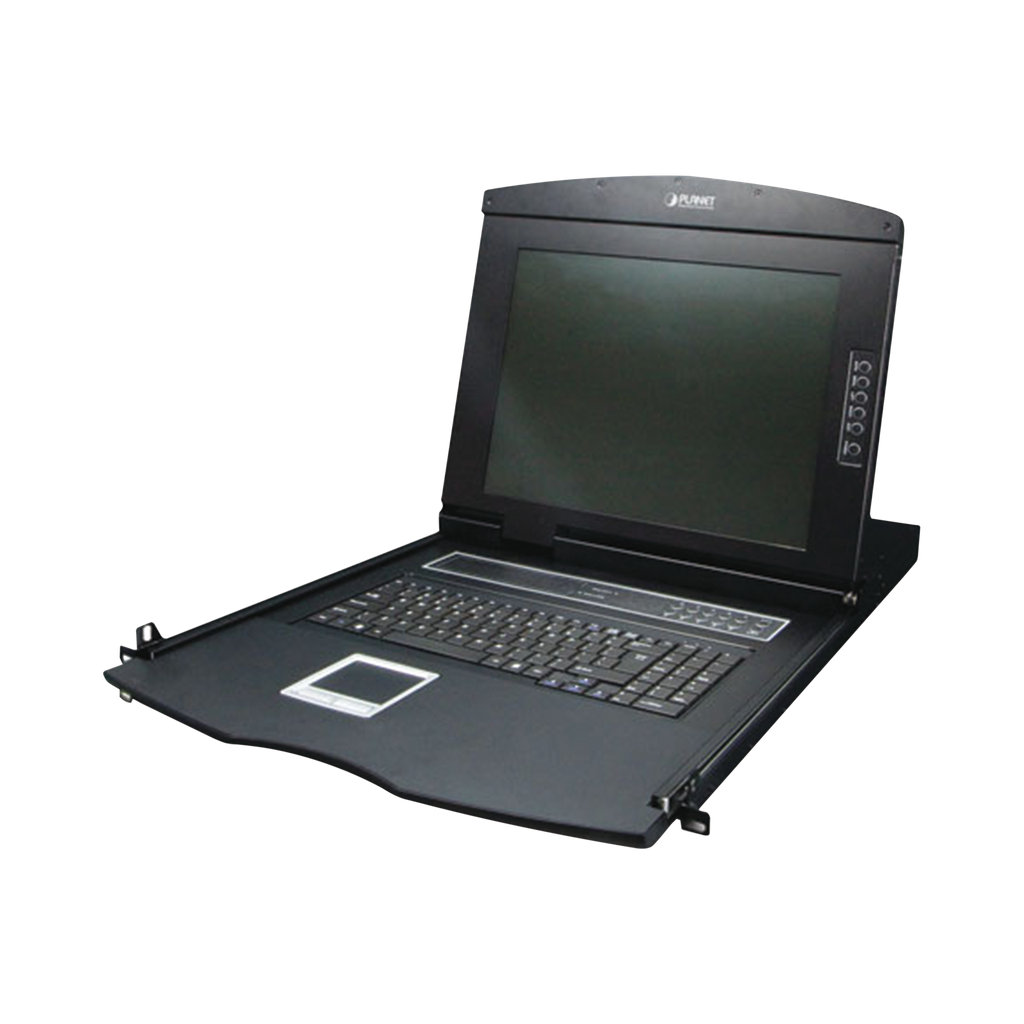 Switch KVM con Monitor de 17"con Teclado y Trackpad para Rack de 1U de Cuatro Postes, 8 Puertos VGA Para Acceder y Controlar Hasta 8 Computadoras Desde una Sola Consola - PLANET KVM-210-08M