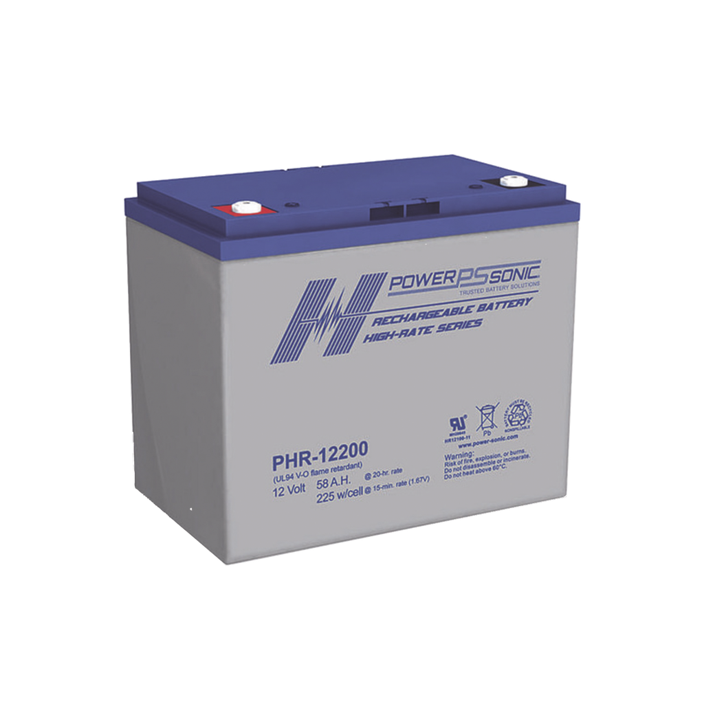Bateria 12V, 58AH, Para Respaldo, Serie PHR, Tecnologias AGM/VRLA, 5 AÒos Vida √ötil, Terminales M6, Reconocida UL