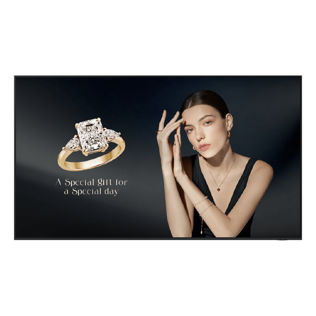 Pantalla LED 115" 4K UHD / Panel VA / Brillo 1,000 nit / Contraste Dinamico Mega / Angulo de Vision 178∞/178∞ / Tizen 8.0 / Bezel-less / Soporte 24/7 / HDMI 2.1 / DisplayPort 1.4 / WiFi-Bluetooth