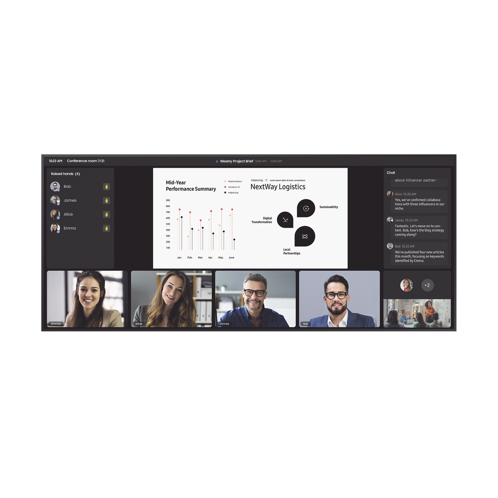 Pantalla Profesional WIDE 105" 5K  / 500 nits / Para uso 24/7 / Tizen 8 / HDMI / Dysplay port / bocinas integradas / Eco Sensor / Soporta Rotacion de imagen Pivot