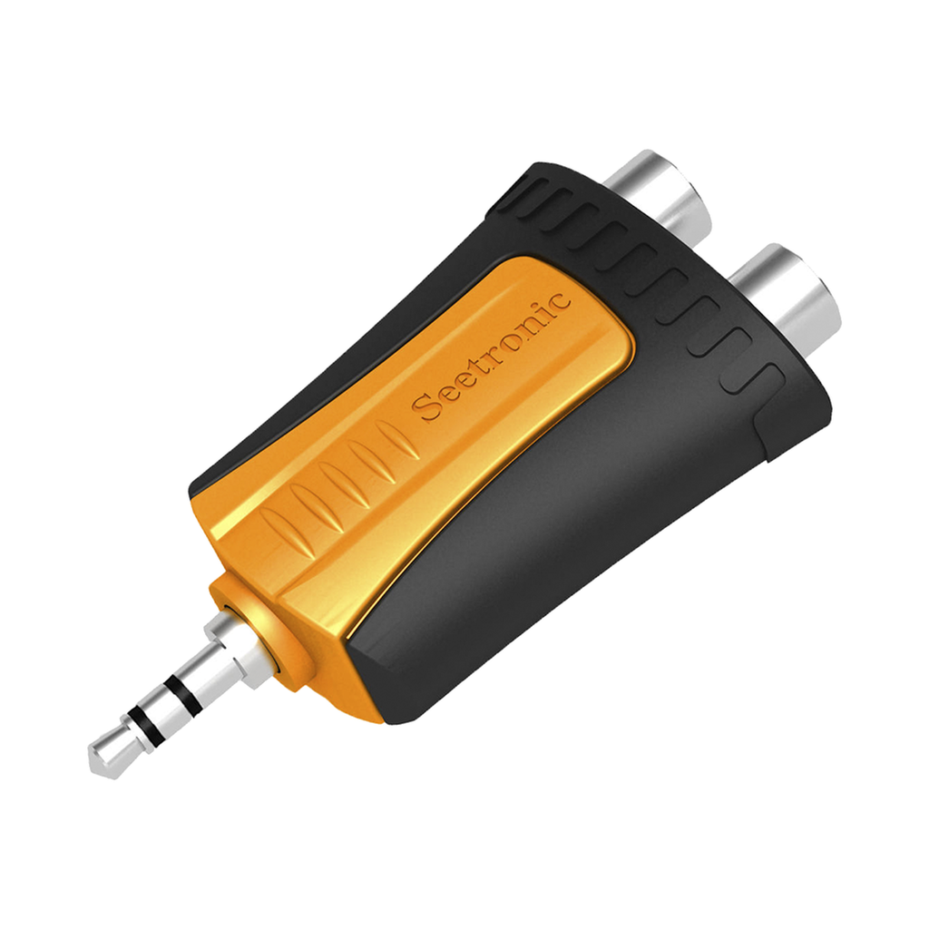 Conector Estereo | 3.5 mm - 2 x conector Hembra RCA | Adaptador de Carcasa de Plastico