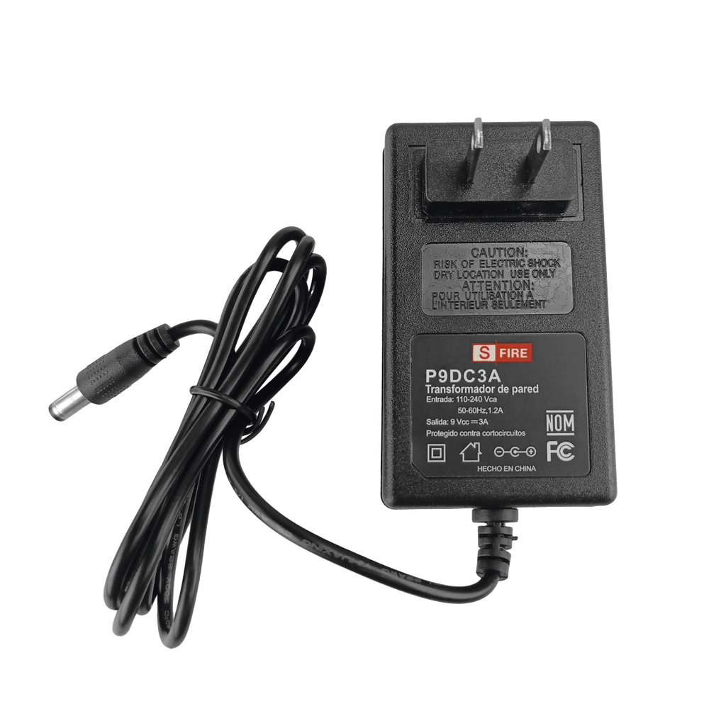 9 Vcc / 3 A / Fuente de poder / Voltaje de Entrada de 100-240 Vca / Para Usos Multiples / Video Vigilancia, Acceso, Asistencia, Alarmas, Etc.