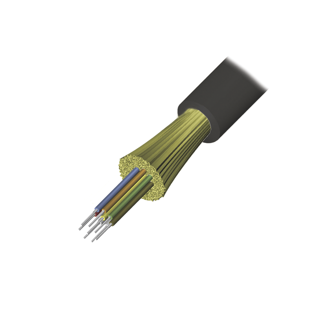 Cable de Fibra optica de 12 Hilos, Interior/Exterior, Tight Buffer, No Conductiva (DielÈctrica), LS0H, Multimodo OM4 50/125 Optimizada, 1 Metro (3.28 Pies)