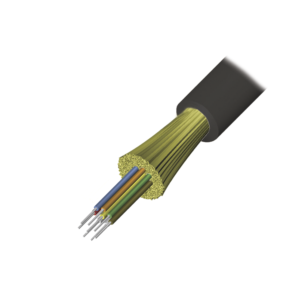 Cable de Fibra optica de 6 Hilos, Interior/Exterior, Loose Tube, No Conductiva (DielÈctrica), LS0H, Monomodo OS1/OS2 9/125, 1 Metro (3.28 Pies)