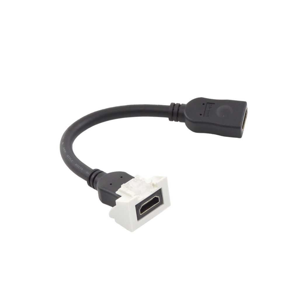 Adaptador HDMI con Pigtail Hembra-Hembra, Para Video 720, 1080p, 4K UHD Compatible con Faceplates MAX Siemon de 2 Salidas, Color Blanco