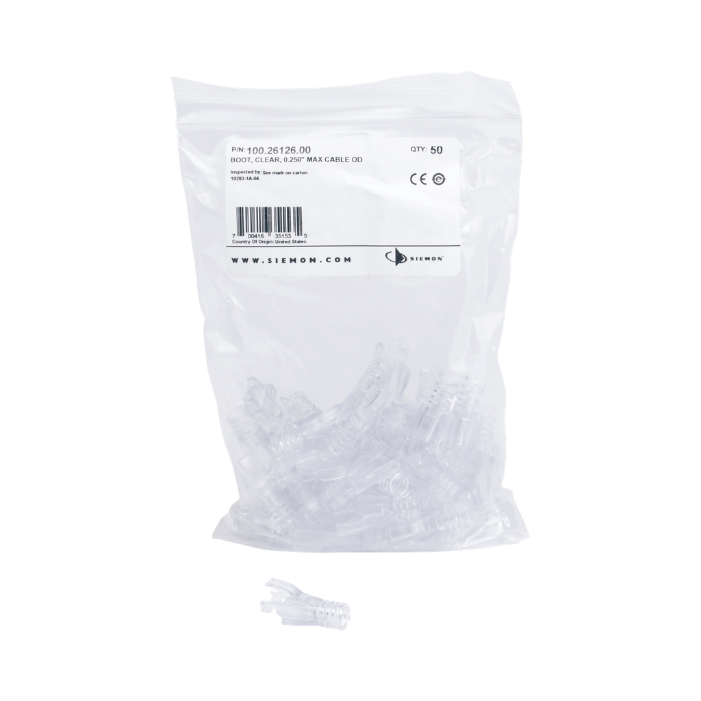 Bota Protectora Opcional, Para Plug P6U-8-8 de Siemon, Bolsa con 50 Piezas