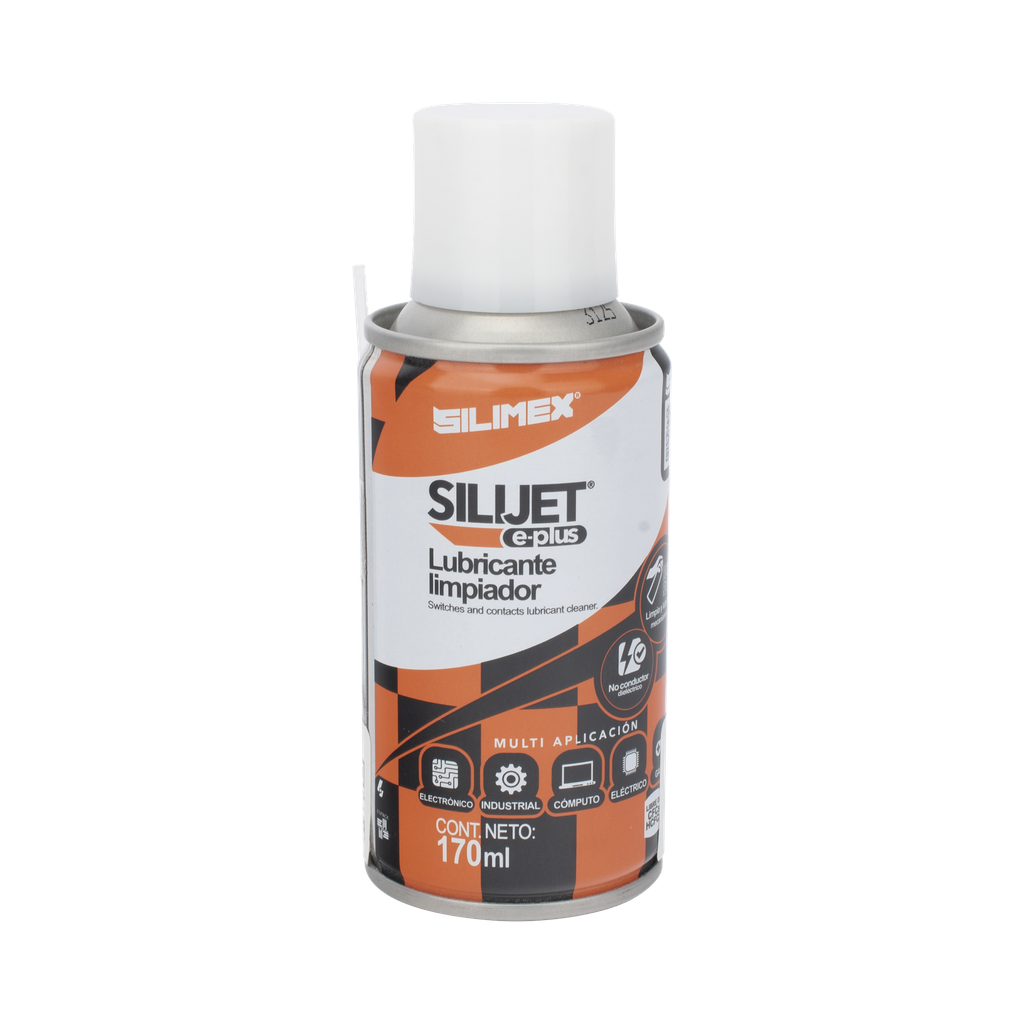 [SILIJET-E-PLUS] Limpiador Lubricante en Aerosol DielÈctrico, Protege Mecanismos, Circuitos, Sensores, Ventiladores, 170 ml.