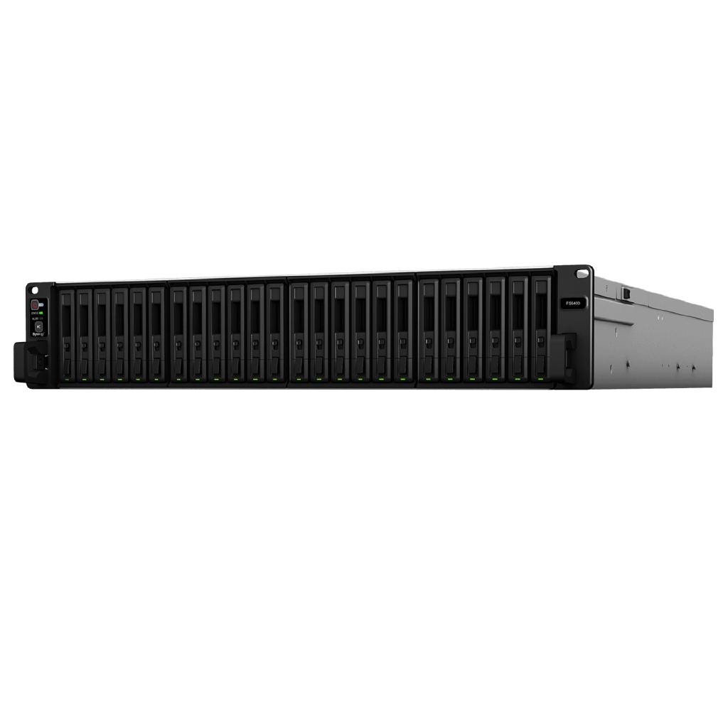 Servidor All-Flash Synology FlashStation FS6400 | 24 Bahias SAS-SATA | Dual Intel Xeon Silver 4110 | 32GB DDR4 ECC RDIMM | 10GbE | Escalable hasta 72 Unidades.
