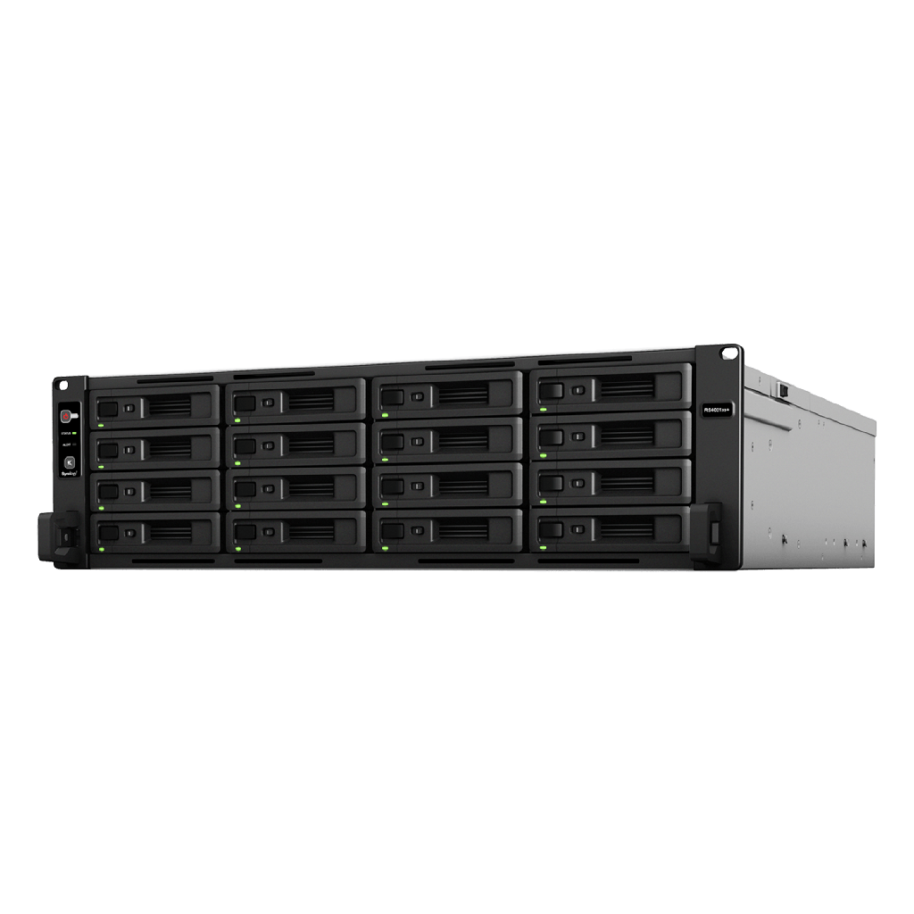 Servidor de Almacenamiento Synology RackStation RS4021xs+ | 16 Bahias | Procesador Intel Xeon D-1541 de 8 Nucleos | Memoria 16 GB Ampliable a 64 GB | RAID F1, 0, 1, 5, 6, 10 | 403,000 IOPS | 6,200 MB/s Lectura Secuencial | Energia Red