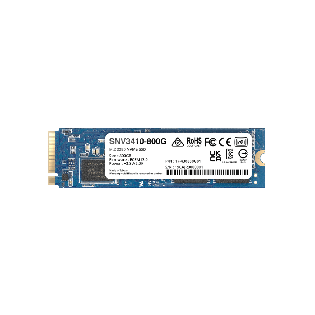 [SNV3410-400G] SSD NVMe M.2 SNV3410/3510 | SSD 400GB | Alto Rendimiento 400000 IOPS Lectura | 70000 IOPS Escritura | Resistencia 1022 TBW | Protección de Datos Integral | Análisis de Vida Íštil | Diseñada para Sistemas Synology. - SYNOLOGY SNV3410-400G
