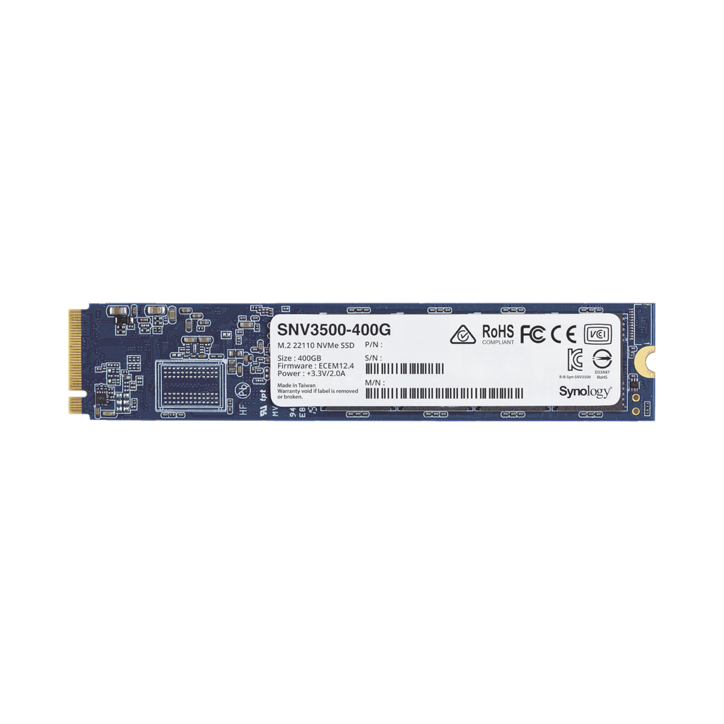 SSD 400GB NVMe M.2 22110, diseÒada para Synology NAS con ranuras M.2 integradas