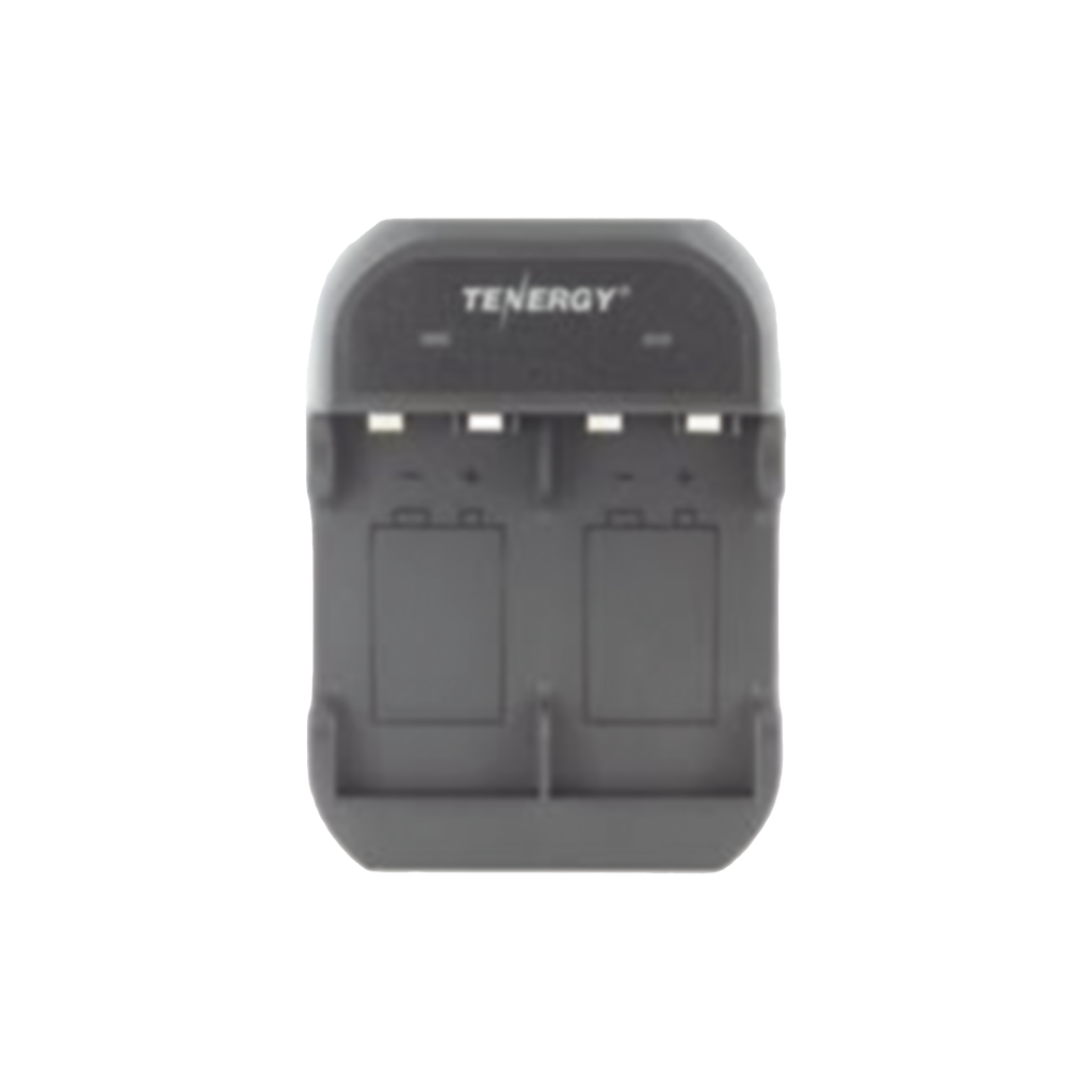 Cargador rapido de 2 compartimientos para baterias Ni-MH; Aplicable en baterias de 9 V /color negro